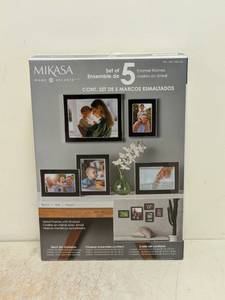 NEW MIKASA HOME ACCENTS SET OF ENAMEL FRAMES 5PK BLACK