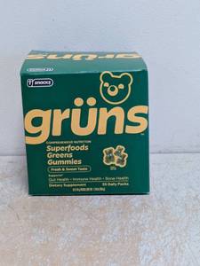 NEW U SNACKS GRUNS SUPERFOODS GREENS GUMMIES 35PK