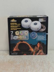 NEW CASCADE MOUNTAIN TECH RECHARGEABLE CAMPING STRIP LIGHTS 2PK