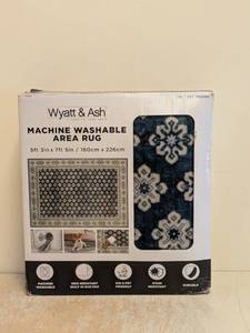 NEW WYATT & ASH MACHINE WASHABLE AREA RUG BEATRICE