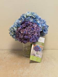 NEW NEARLY NATURAL BLUE HYDRANGEA ARRANGEMENT