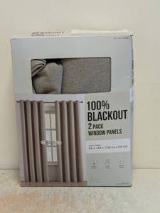 NEW 100% BLACKOUT WINDOW PANELS 2PK BROWN