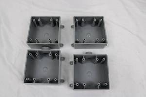 Plastic Electrical Enclosures with Internal Mounting Posts (Lot of 4)