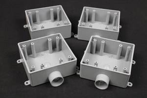 Plastic Electrical Junction Boxes (Lot of 4)