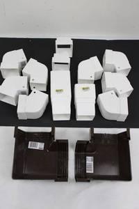 Assorted White Plastic Box End Caps & Corner Brackets - Enclosure Hardware