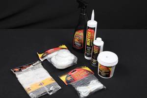 Imperial Stove Care Lot - Stove Polish Liquid, Hi-Temp Cement, Replacement Gasket, Glass Fiber Wick