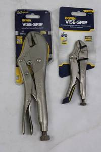 IRWIN VISE-GRIP Curved Jaw Locking Pliers 10in & 5in (Lot of 2)