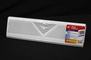 TRUaire 18-Inch Floor Diffuser - 3-Way Air Deflection, White Paintable Surface (new)