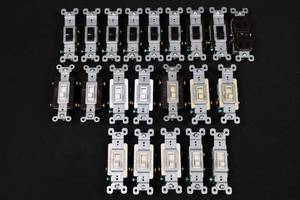 Assorted Light Switches & Duplex Receptacles - 15A 120V - Mixed Brands