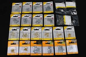 National Hardware Assorted Hooks & Eyes, Cup Hooks, Ceiling Hooks, Screw Eyes (Brass & Zinc, 23 piece)