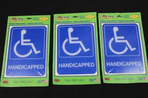 HY-KO Deco Signs Handicapped 5x7 Self-Adhesive Plaques (Lot of 3)