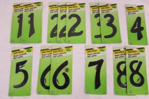 HY-KO Satin Black Numbers 1-6 - 4-Inch House Digits (BK-40)
