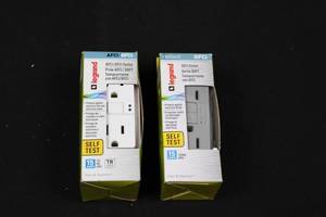 Legrand GFCI Outlet Duplex - White (AFGF153TRWCC4) & Gray - Self-Test, 15A125V (Lot of 2)