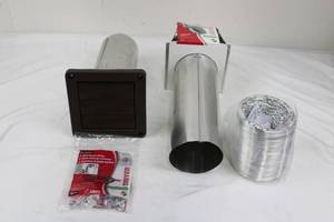 Lambro 4 in Aluminum Vent Hood Kit with Ducting, Clamps & Hardware