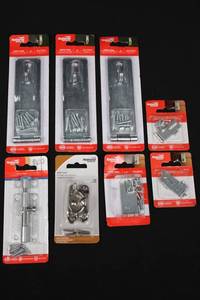 National Hardware Safety Hasps, Barrel Bolts & Sash Locks Assortment - Zinc Plated & Satin Nickel