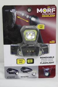 MORE R230 Ultra Bright Headlamp - 230 Lumen, Detachable Headlamp & Magnetic Flashlight