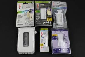 Legrand Radiant Dimmers, GFCI Outlet, Cable Decorator Strips & Lutron Motion Sensor - Mixed