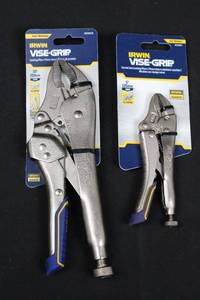 IRWIN VISE-GRIP Curved Jaw Locking Pliers 5-Inch & 10-Inch (Lot of 2)