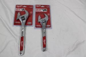 Milwaukee Jaws Wont Back Off Adjustable Wrenches - 12in & 10in (2-Pack)