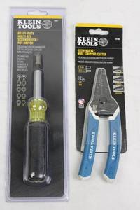 Klein Tools Heavy-Duty Multi-Bit ScrewdriverNut Driver & Klein-Kurve Wire StripperCutter (Lot of 2)