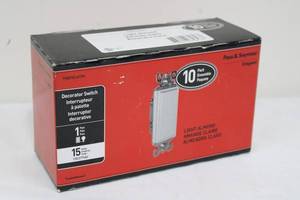 Legrand Pass & Seymour TM870LACP6 Light Almond Decorator Switch - 1 Pole, 15A, 120277V (10-Pack)