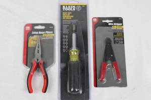 Klein Tools 32557 Multi-Bit Driver & Gardner Bender Pliers GS-385 & Wire Stripper GS-40 (Lot of 3)