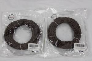 Dunia 25ft Fabric Cloth Cords - Mahogany Brown (Lot of 2)