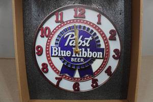Pabst Blue Ribbon Beer Retro Style Bar Clock