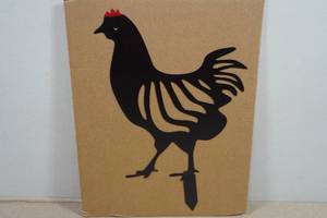 Laser Cut Steel Chicken Yard Ornament