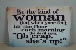 Novelty Metal Sign - Oh Crap Shes Up