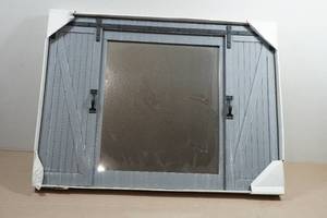 Rustic Style Wall Mount Barn Door Mirror - 28x20