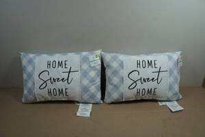 2 Decorative Throw Pillows -12x18  Home Sweet Home