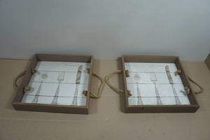 2 Decorative Serving Trays - 12x12
