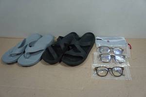 Nuusol Sandals and Blueblocking Reading Glasses - Womens Size 9 & 10