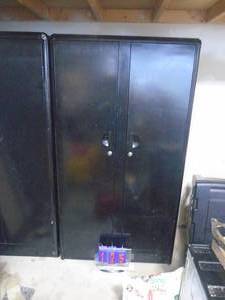 Storage cabinet. 66 x 36 x 20. As shown. CASH ON SITE ONLY. PICKUP IS MONDAY MAY 4TH FROM 11 AM TO 4 PM. REGARDLESS WHAT THE SCHEDULE STATES.