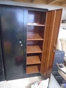 Storage cabinet. 66 x 36 x 20. As shown. CASH ON SITE ONLY. PICKUP IS MONDAY MAY 4TH FROM 11 AM TO 4 PM. REGARDLESS WHAT THE SCHEDULE STATES.