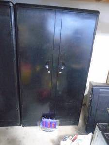 Storage cabinet. 66 x 36 x 20. As shown. CASH ON SITE ONLY. PICKUP IS MONDAY MAY 4TH FROM 11 AM TO 4 PM. REGARDLESS WHAT THE SCHEDULE STATES.