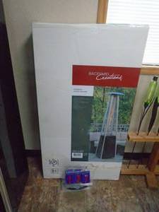New in box Pyramid patio heater. As shown. CASH ON SITE ONLY. PICKUP IS MONDAY MAY 4TH FROM 11 AM TO 4 PM. REGARDLESS WHAT THE SCHEDULE STATES.