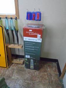 New in box 33 inch table top heater. As shown. CASH ON SITE ONLY. PICKUP IS MONDAY MAY 4TH FROM 11 AM TO 4 PM. REGARDLESS WHAT THE SCHEDULE STATES.