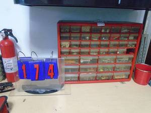 Large organizer. Approx 18 x 18. As shown. CASH ON SITE ONLY. PICKUP IS MONDAY MAY 4TH FROM 11 AM TO 4 PM. REGARDLESS WHAT THE SCHEDULE STATES.