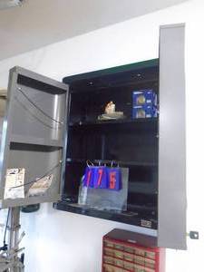 Craftsman wall cabinet. 27 x 31 x 12. Bring simple tools for removal. As shown. CASH ON SITE ONLY. PICKUP IS MONDAY MAY 4TH FROM 11 AM TO 4 PM. REGARDLESS WHAT THE SCHEDULE STATES.