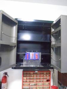 Craftsman wall cabinet. 27 x 31 x 12. Bring simple tools for removal. As shown. CASH ON SITE ONLY. PICKUP IS MONDAY MAY 4TH FROM 11 AM TO 4 PM. REGARDLESS WHAT THE SCHEDULE STATES.