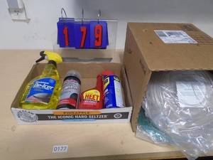 Plastic hose with box of chemicals. As shown. CASH ON SITE ONLY. PICKUP IS MONDAY MAY 4TH FROM 11 AM TO 4 PM. REGARDLESS WHAT THE SCHEDULE STATES.