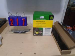 John Deere blades model uc22009 & servie kit. As shown. CASH ON SITE ONLY. PICKUP IS MONDAY MAY 4TH FROM 11 AM TO 4 PM. REGARDLESS WHAT THE SCHEDULE STATES.