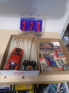 Padlocks, plant props & rc cars. As shown.  CASH ON SITE ONLY. PICKUP IS MONDAY MAY 4TH FROM 11 AM TO 4 PM. REGARDLESS WHAT THE SCHEDULE STATES.