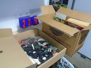 Cds & audio cables. As shown. CASH ON SITE ONLY. PICKUP IS MONDAY MAY 4TH FROM 11 AM TO 4 PM. REGARDLESS WHAT THE SCHEDULE STATES.