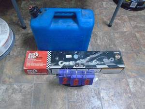 Cable puller & dielsel can with contents. As shown. CASH ON SITE ONLY. PICKUP IS MONDAY MAY 4TH FROM 11 AM TO 4 PM. REGARDLESS WHAT THE SCHEDULE STATES.