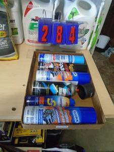 Auto chemicals. As shown. CASH ON SITE ONLY. PICKUP IS MONDAY MAY 4TH FROM 11 AM TO 4 PM. REGARDLESS WHAT THE SCHEDULE STATES.