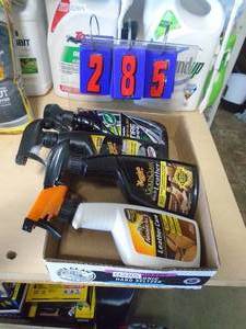 Auto chemicals. As shown. CASH ON SITE ONLY. PICKUP IS MONDAY MAY 4TH FROM 11 AM TO 4 PM. REGARDLESS WHAT THE SCHEDULE STATES.