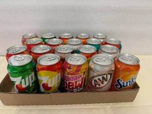 Variety of 12oz Cans of Pop